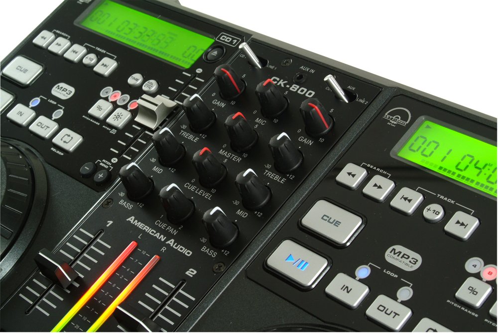 (未使用･未開封品)　CD/MP3 PLYR W/AM/FM BLK p1m72rm American AudioCK-800MP3 Dual CD / MP3 Player with Mixer In One